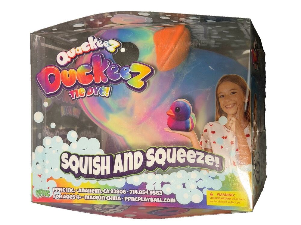 🔥Quackeez Jumbo Squeezy Ducks – Tie Dye Squishy Stress Relief Toy Viral BWT🔥